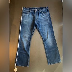 Mens 38x32 Levi’s 527 SLIM BOOTCUT JEANS Wave Allusion Dark Wash Style#055270489